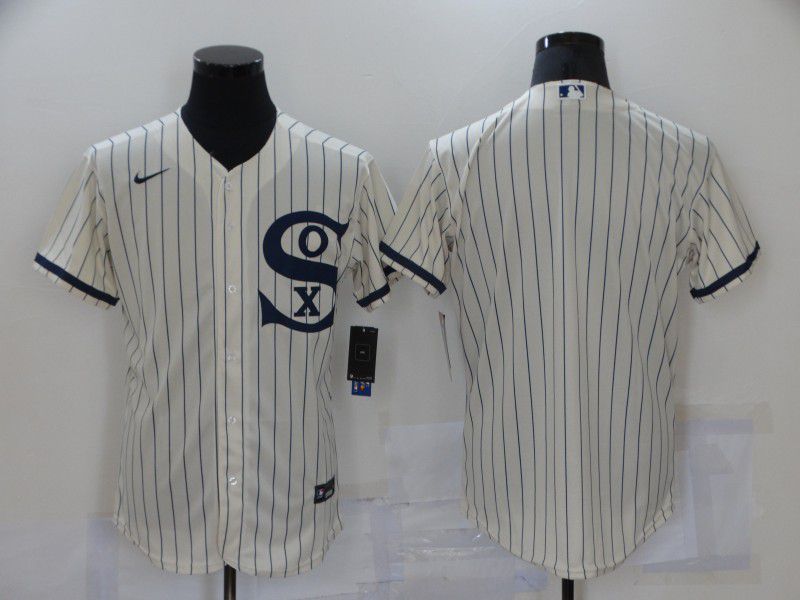 Men Chicago White Sox Blank Cream stripe Game Nike 2021 MLB Jersey